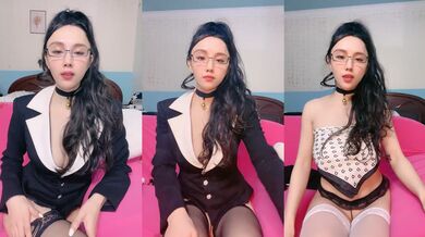 OL风极品美御姐！黑框眼镜黑丝高跟鞋！站在椅子上扭腰摆臀，拨开珍珠内裤掰穴，浴室洗澡湿身诱惑